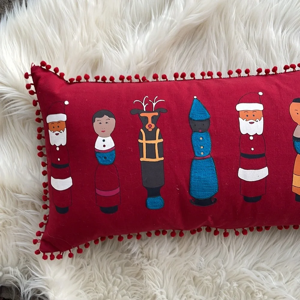 Crate & Barrel Christmas Around the World Lumber Pillow